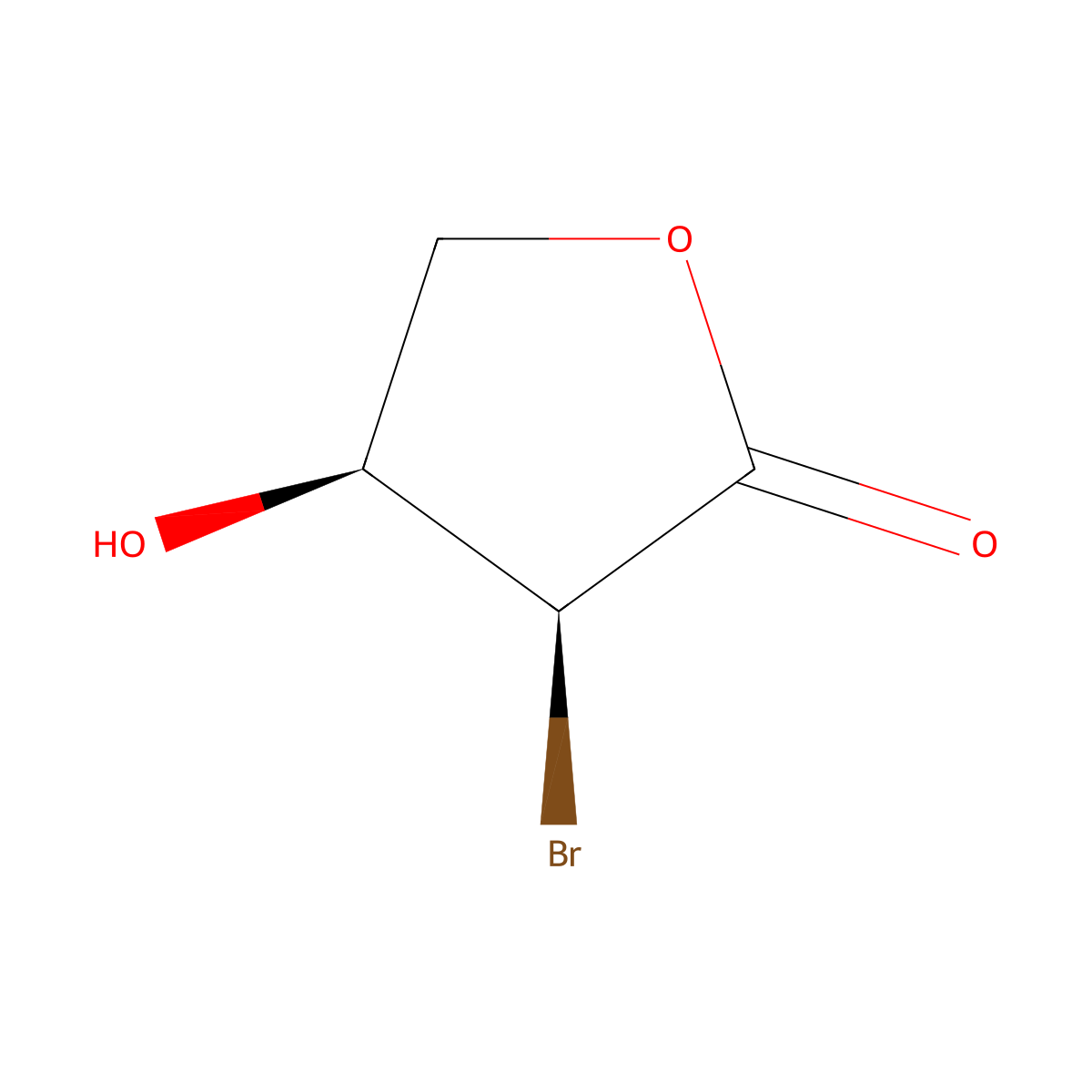 (3S,4S)-3-Bromo-4-hydroxydihydrofuran-2-one molecular structure, CAS 117858-88-5