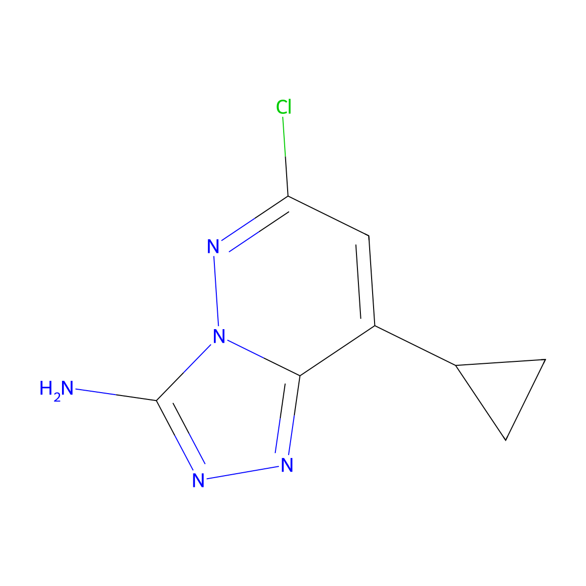 6-Chloro-8-cyclopropyl-[1,2,4]triazolo[4,3-b]pyridazin-3-amine molecular structure, CAS 1178583-36-2