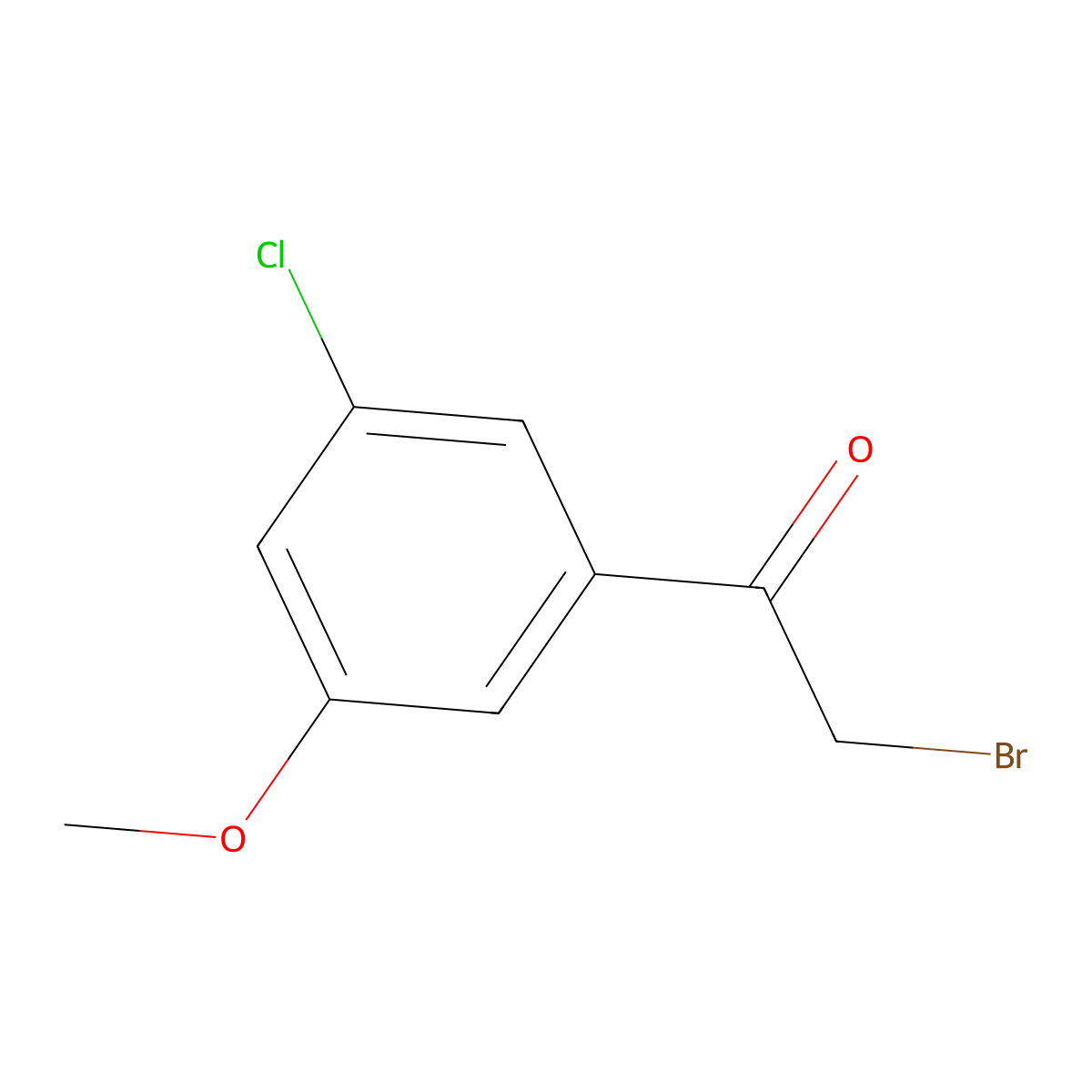 2-Bromo-1-(3-chloro-5-methoxyphenyl)ethanone molecular structure, CAS 1178584-22-9