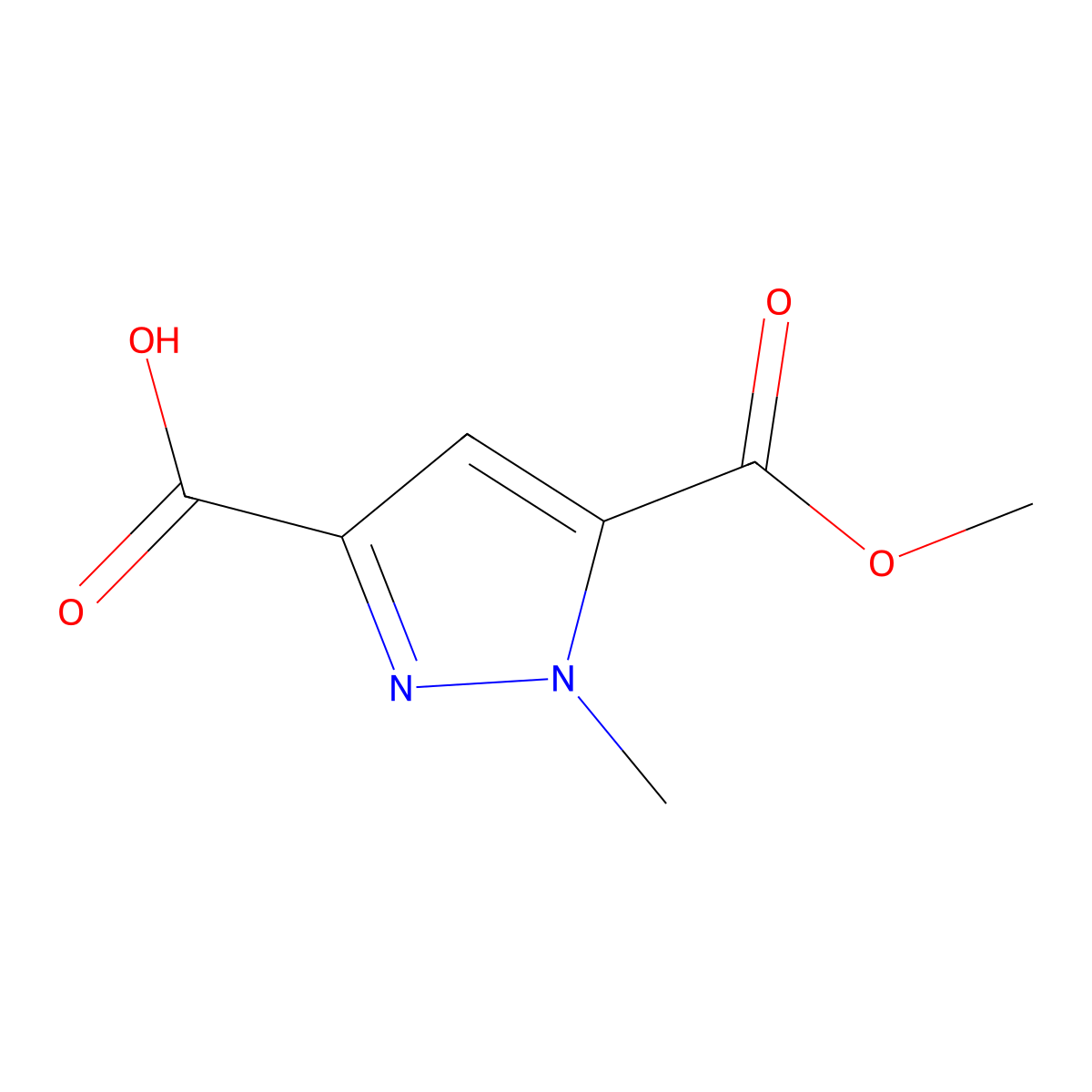 5-(Methoxycarbonyl)-1-Methyl-1H-Pyrazole-3-Carboxylic Acid molecular structure, CAS 117860-56-7