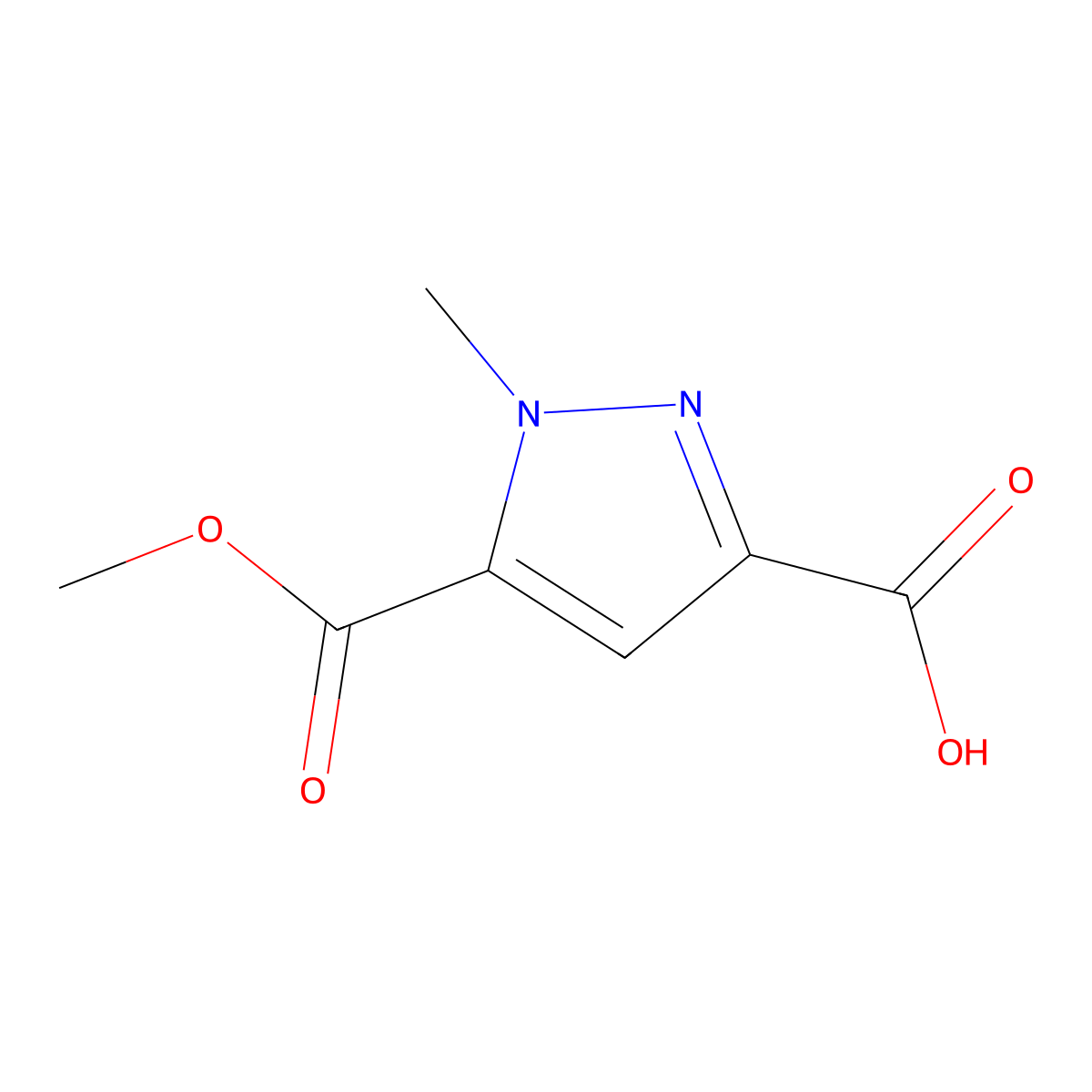 5-(Methoxycarbonyl)-1-Methyl-1H-Pyrazole-3-Carboxylic Acid molecular structure, CAS 117860-56-7
