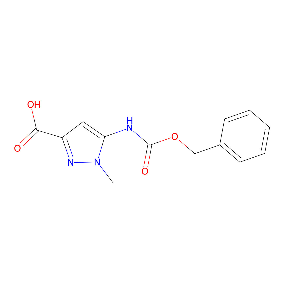5-{[(benzyloxy)carbonyl]amino}-1-methyl-1H-pyrazole-3-carboxylic acid molecular structure, CAS 117860-59-0