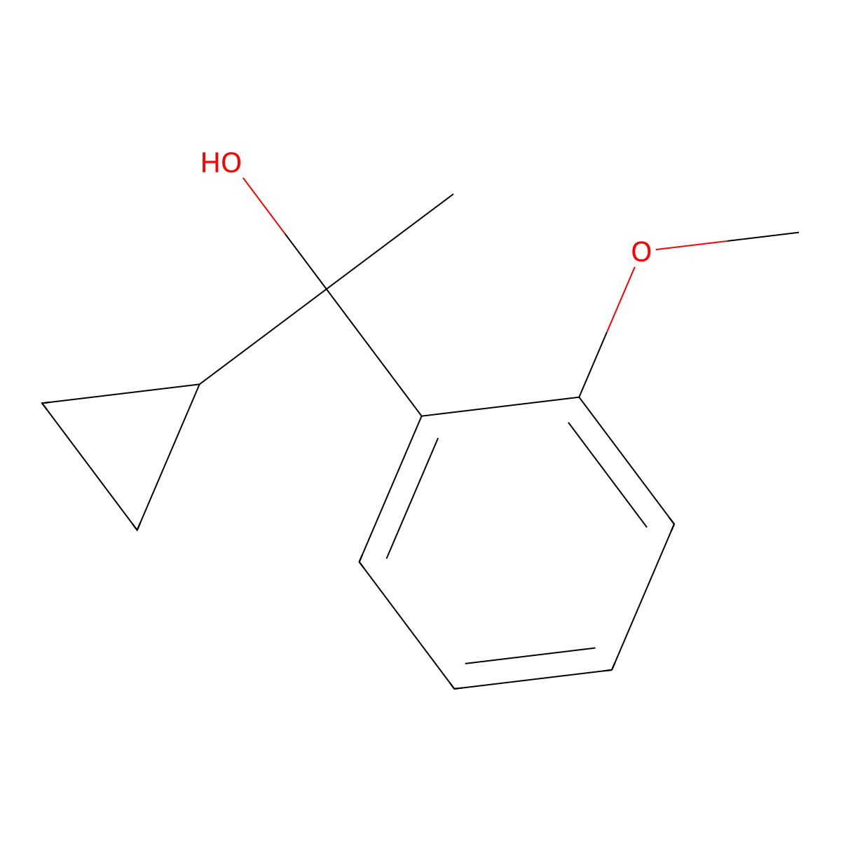 1-Cyclopropyl-1-(2-methoxyphenyl)ethanol molecular structure, CAS 1178609-61-4