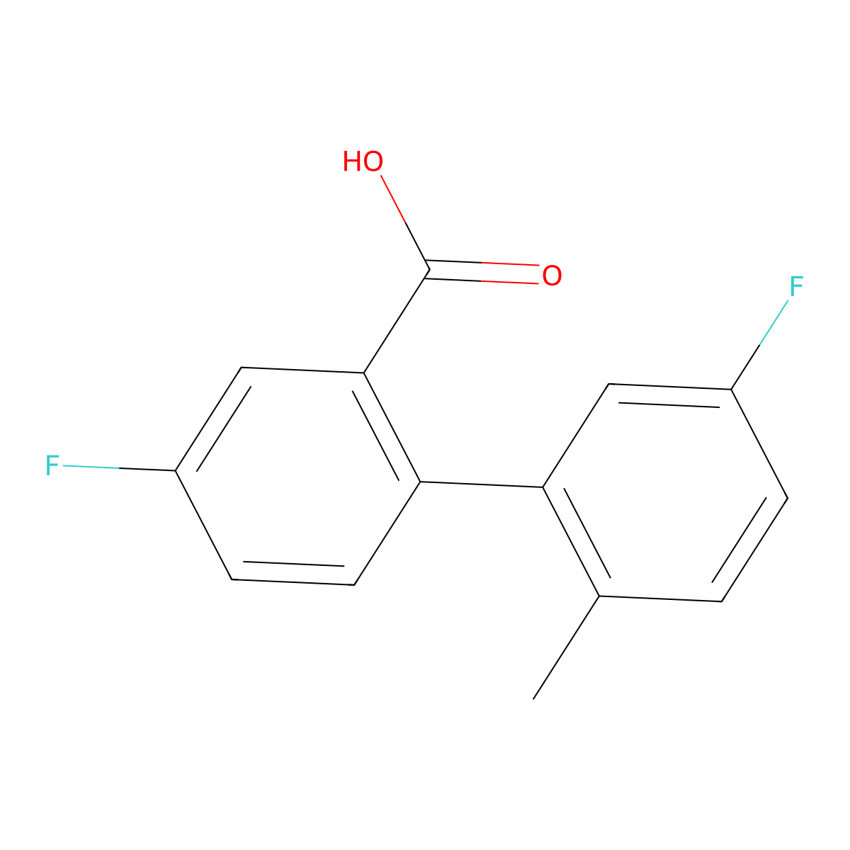5-Fluoro-2-(5-fluoro-2-methylphenyl)benzoic acid molecular structure, CAS 1178611-53-4