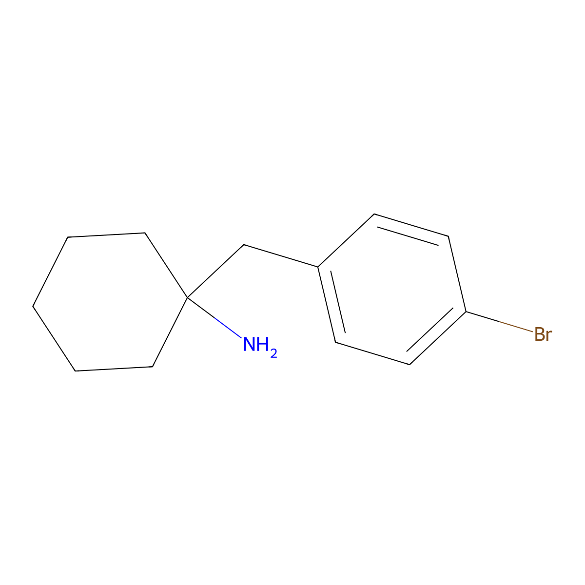 1-[(4-Bromophenyl)methyl]cyclohexan-1-amine molecular structure, CAS 1178611-68-1