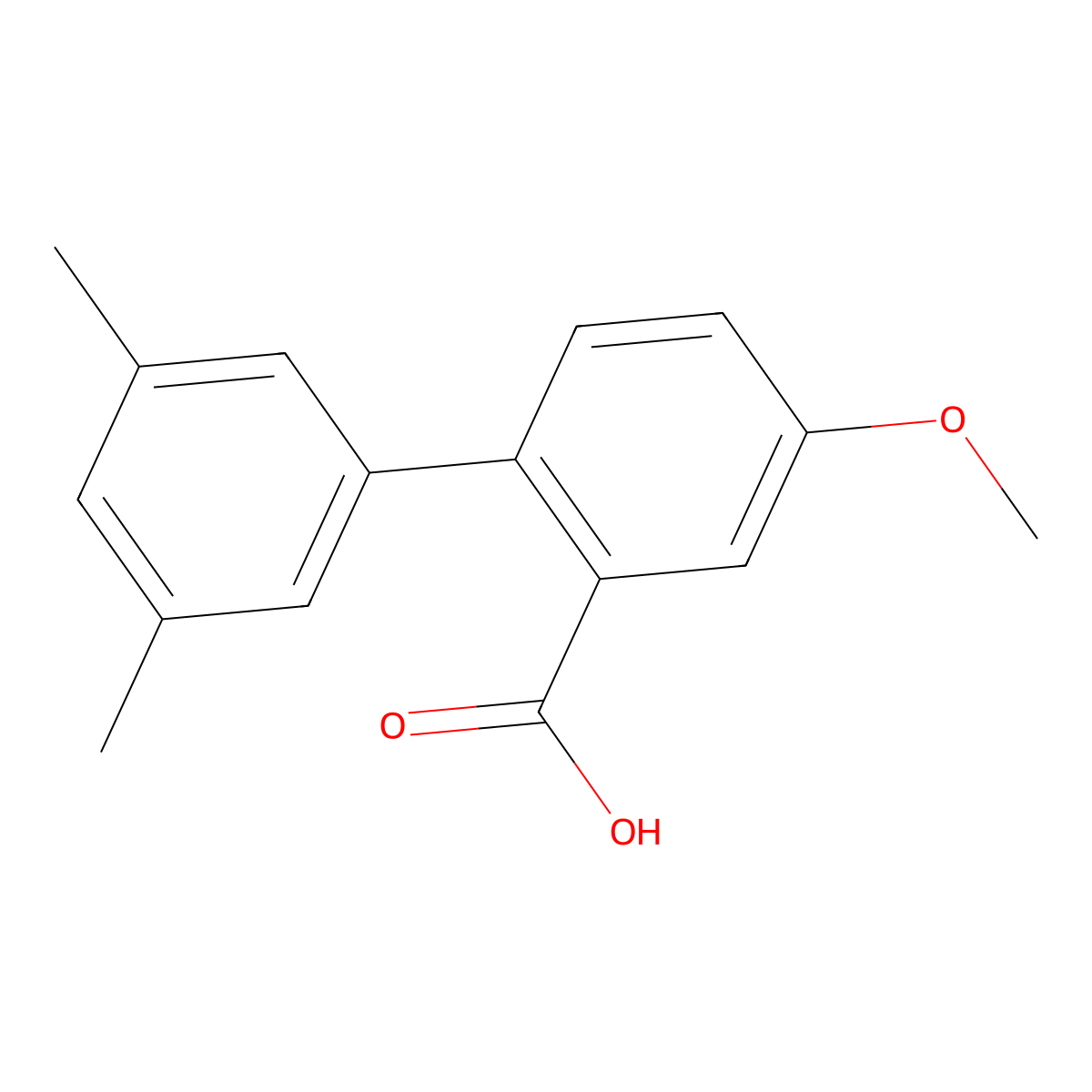 2-(3,5-Dimethylphenyl)-5-methoxybenzoic acid molecular structure, CAS 1178613-76-7