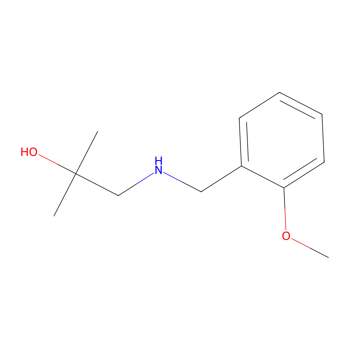 1-{[(2-Methoxyphenyl)methyl]amino}-2-methylpropan-2-ol molecular structure, CAS 1178616-02-8