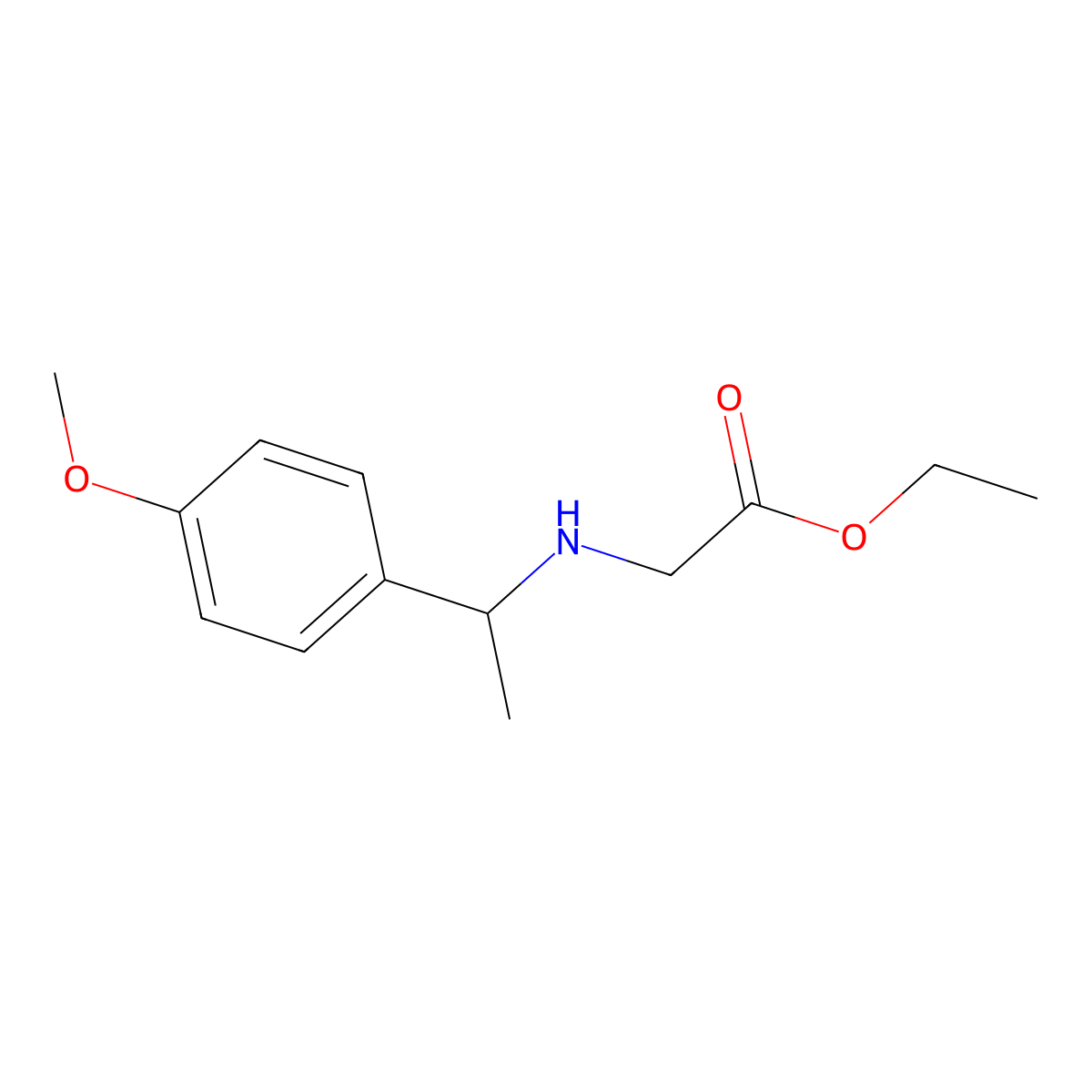 Ethyl 2-{[1-(4-methoxyphenyl)ethyl]amino}acetate molecular structure, CAS 1178620-55-7