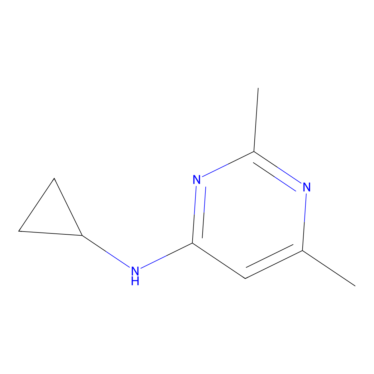 N-cyclopropyl-2,6-dimethylpyrimidin-4-amine molecular structure, CAS 1178628-52-8