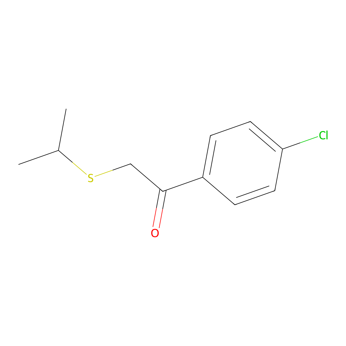 1-(4-Chlorophenyl)-2-(isopropylthio)ethan-1-one molecular structure, CAS 1178630-58-4