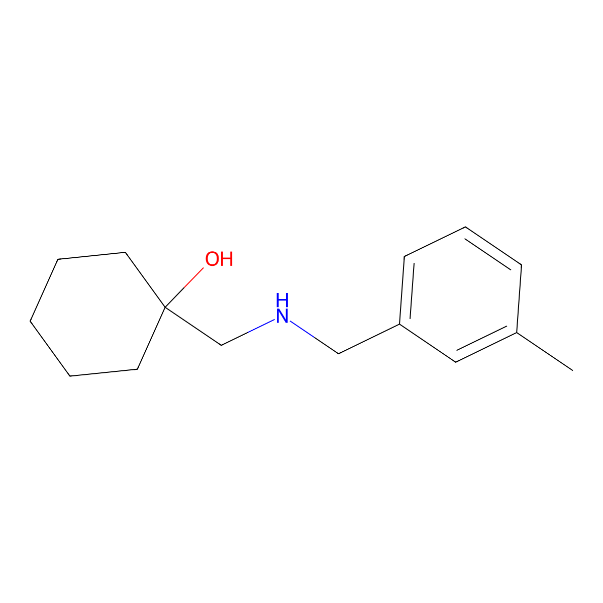 1-({[(3-Methylphenyl)methyl]amino}methyl)cyclohexan-1-ol molecular structure, CAS 1178632-00-2
