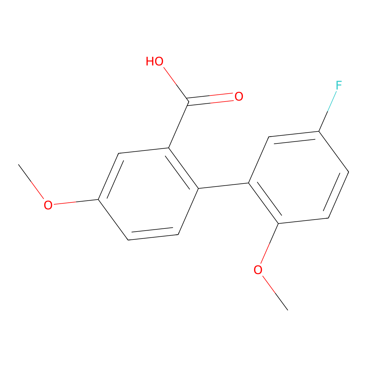 2-(5-Fluoro-2-methoxyphenyl)-5-methoxybenzoic acid molecular structure, CAS 1178634-62-2