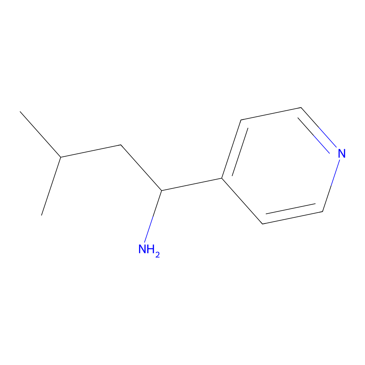 3-Methyl-1-(4-pyridyl)-1-butylamine molecular structure, CAS 1178634-82-6