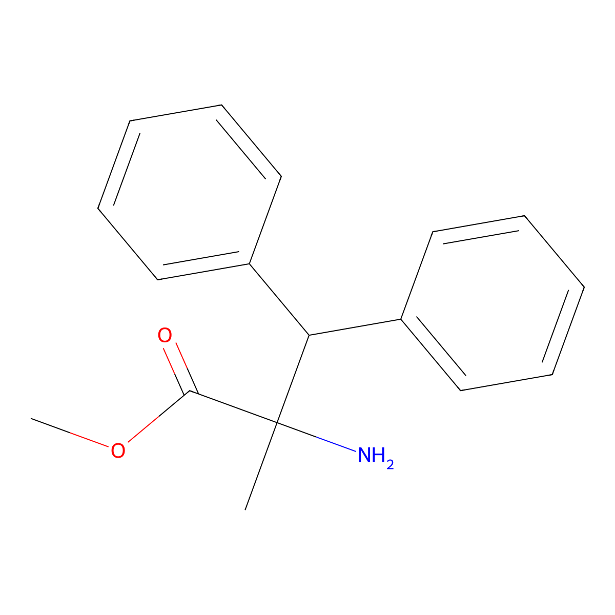 Methyl 2-amino-2-methyl-3,3-diphenylpropanoate molecular structure, CAS 1178636-66-2