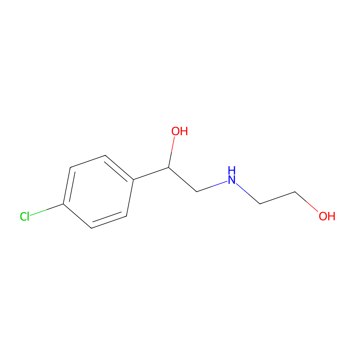 1-(4-Chlorophenyl)-2-[(2-hydroxyethyl)amino]ethan-1-ol molecular structure, CAS 1178638-18-0