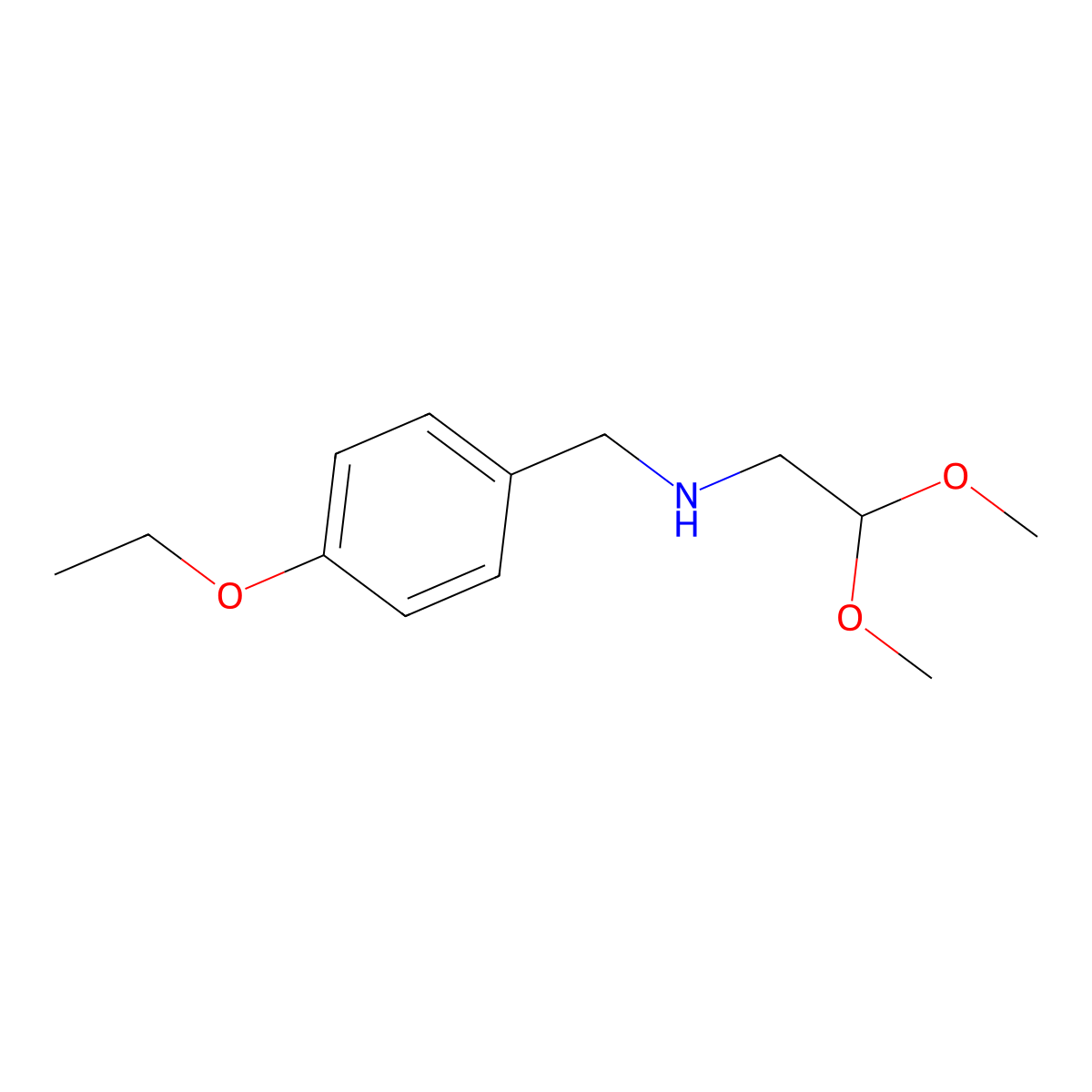 (2,2-Dimethoxyethyl)((4-ethoxyphenyl)methyl)amine molecular structure, CAS 1178640-57-7