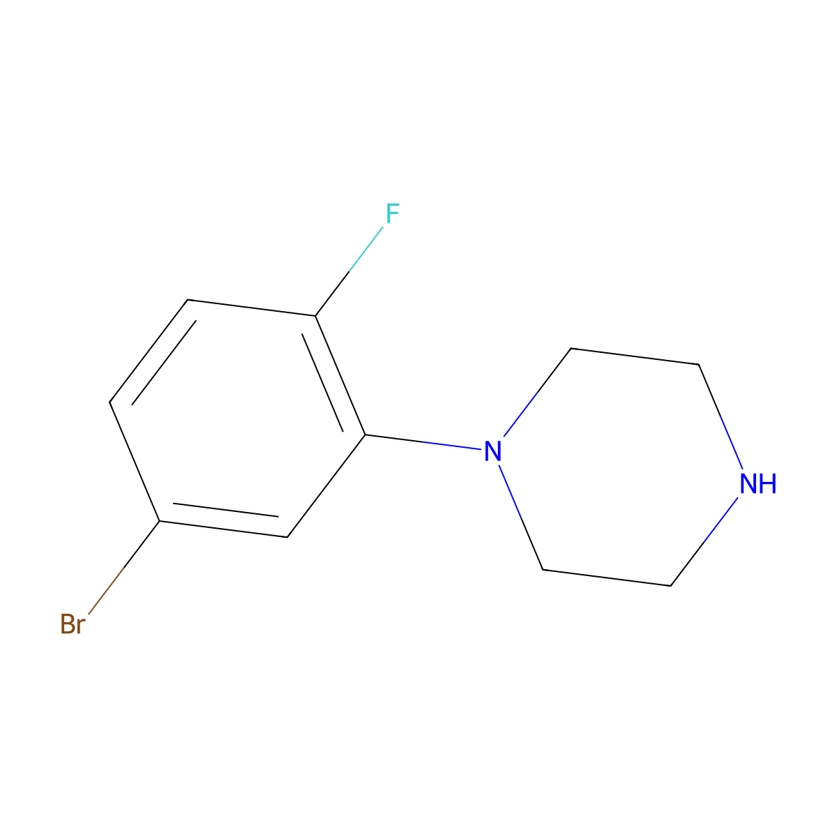 1-(5-Bromo-2-fluorophenyl)piperazine molecular structure, CAS 1178641-70-7