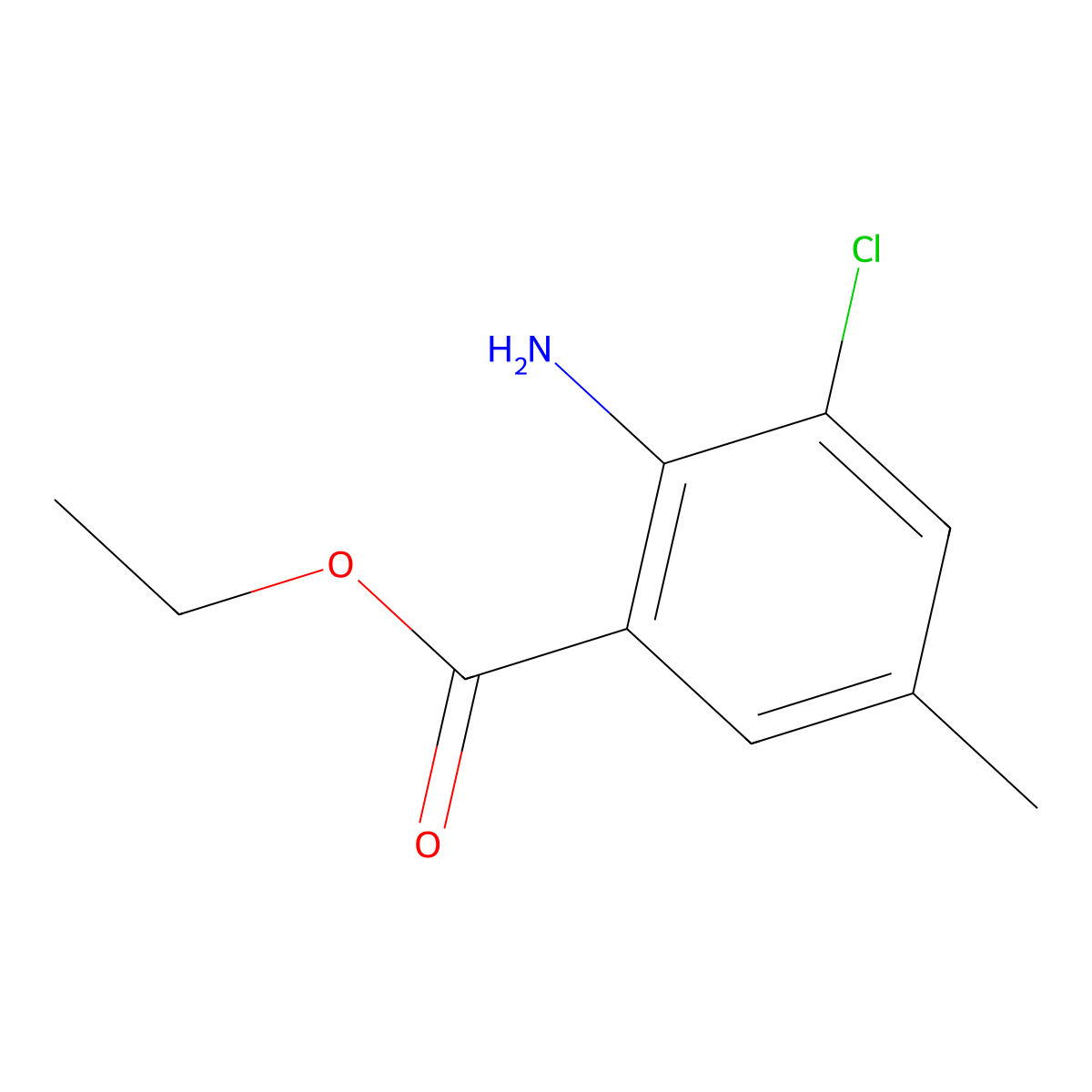 Ethyl 2-amino-3-chloro-5-methylbenzoate molecular structure, CAS 1178643-20-3
