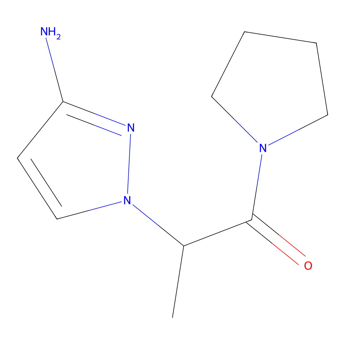 2-(3-Amino-1h-pyrazol-1-yl)-1-(pyrrolidin-1-yl)propan-1-one molecular structure, CAS 1178643-93-0