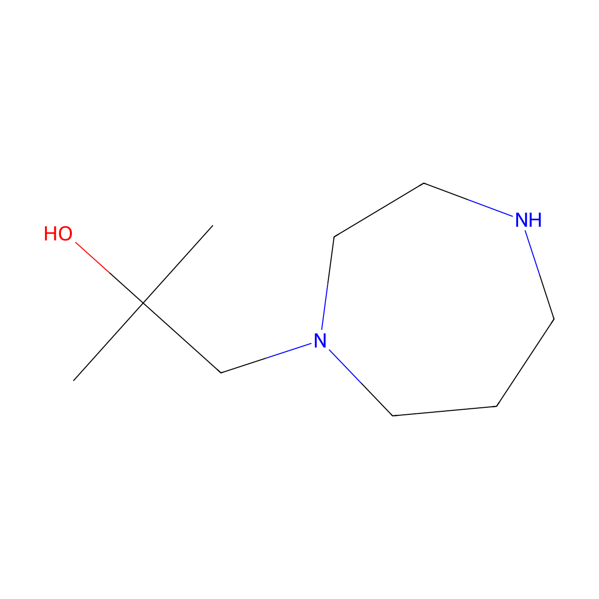 1-(1,4-Diazepan-1-yl)-2-methylpropan-2-ol molecular structure, CAS 1178644-23-9