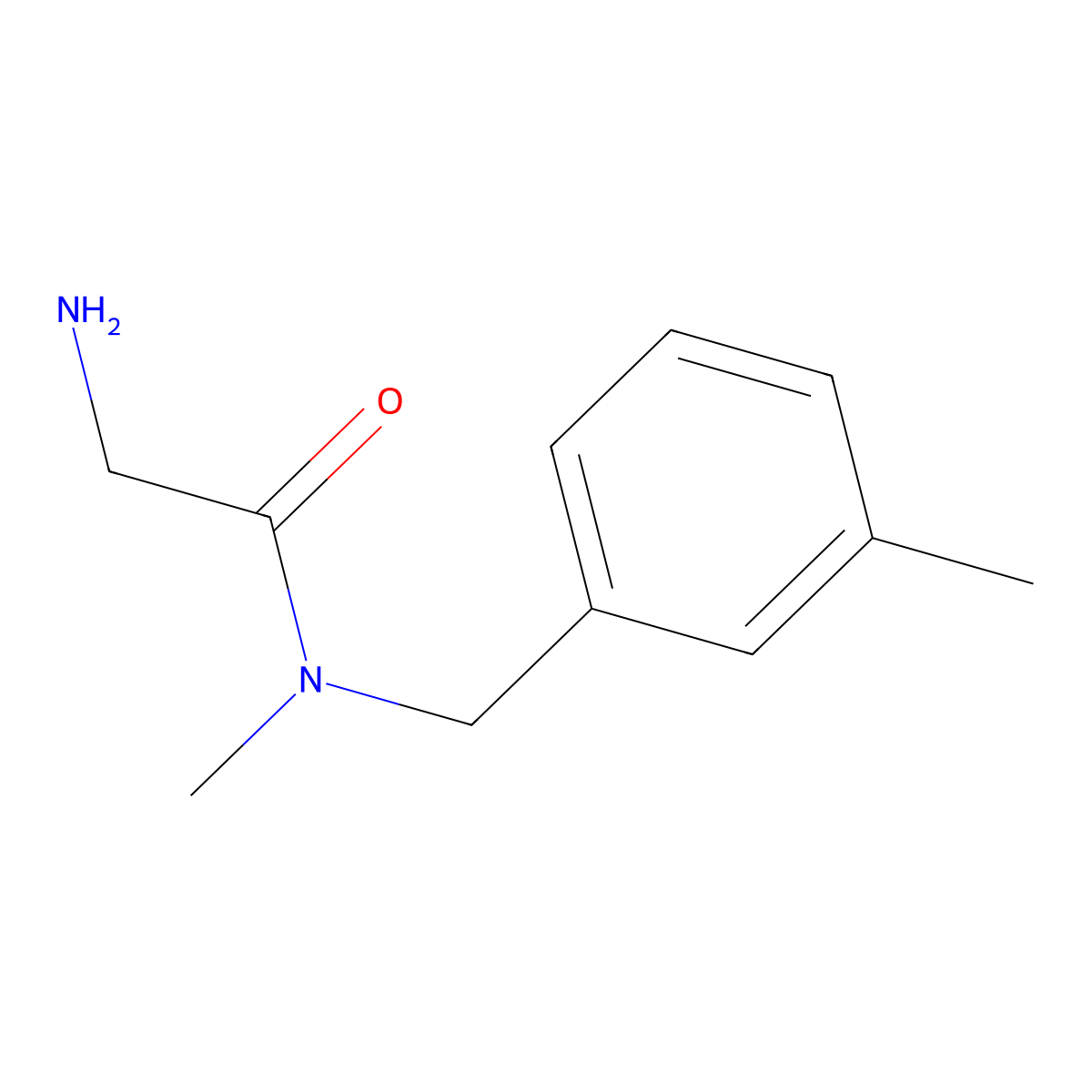2-Amino-N-methyl-N-(3-methyl-benzyl)-acetamide molecular structure, CAS 1178644-77-3