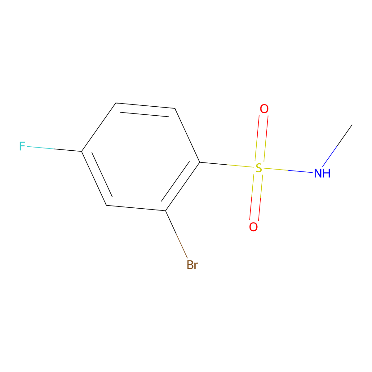 2-Bromo-4-fluoro-N-methylbenzene-1-sulfonamide molecular structure, CAS 1178647-92-1