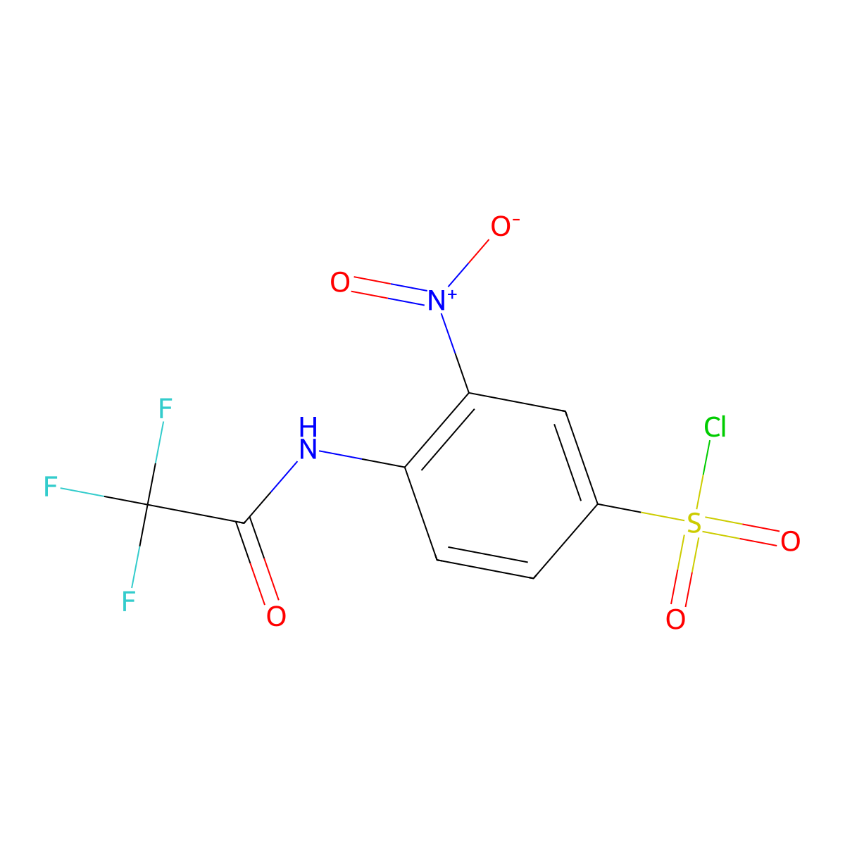 3-Nitro-4-(trifluoroacetamido)benzene-1-sulfonyl chloride molecular structure, CAS 1178647-96-5