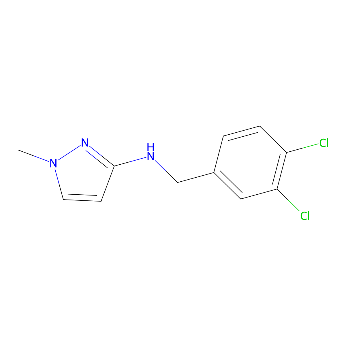 N-(3,4-Dichlorobenzyl)-1-methyl-1H-pyrazol-3-amine molecular structure, CAS 1178648-66-2