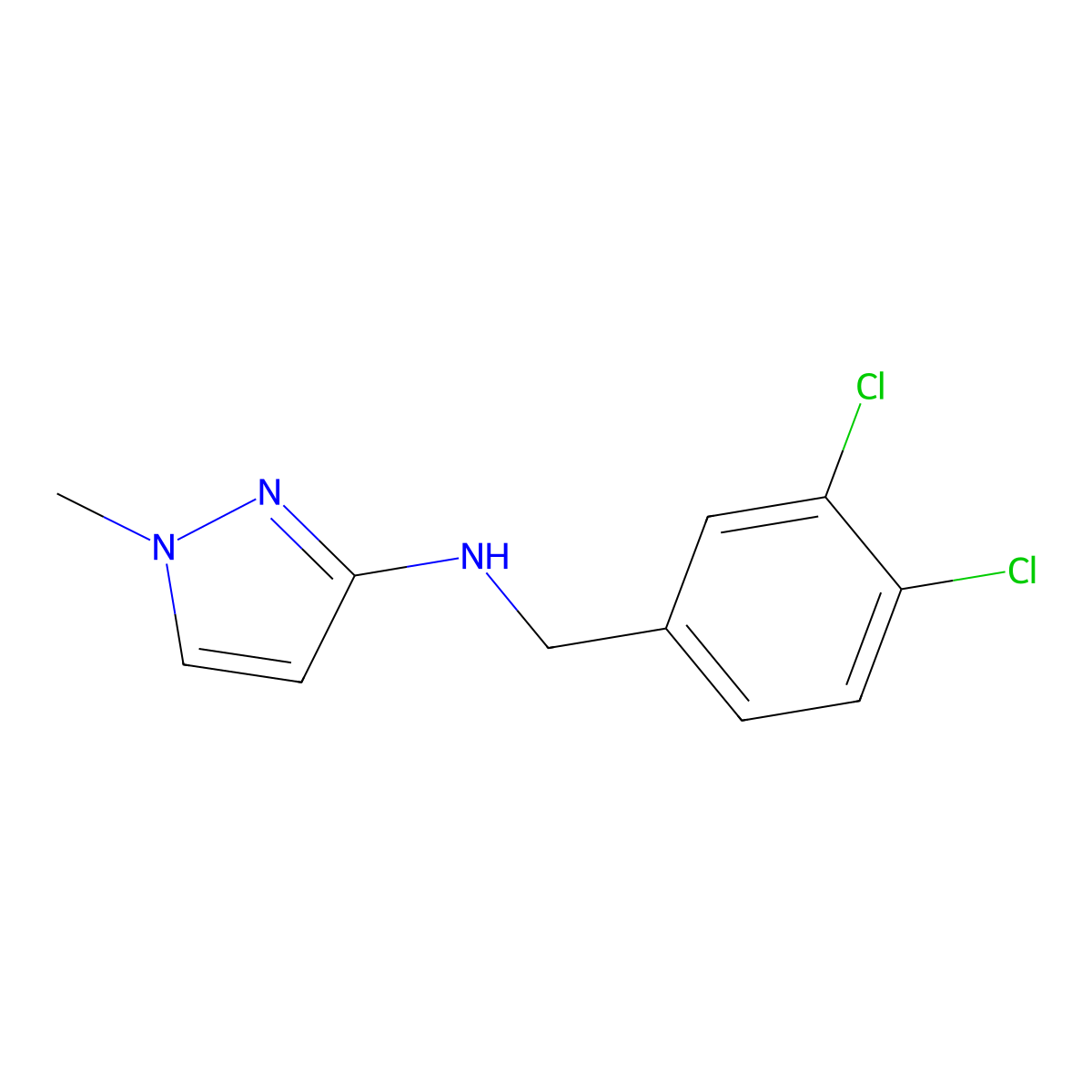 N-(3,4-Dichlorobenzyl)-1-methyl-1H-pyrazol-3-amine molecular structure, CAS 1178648-66-2