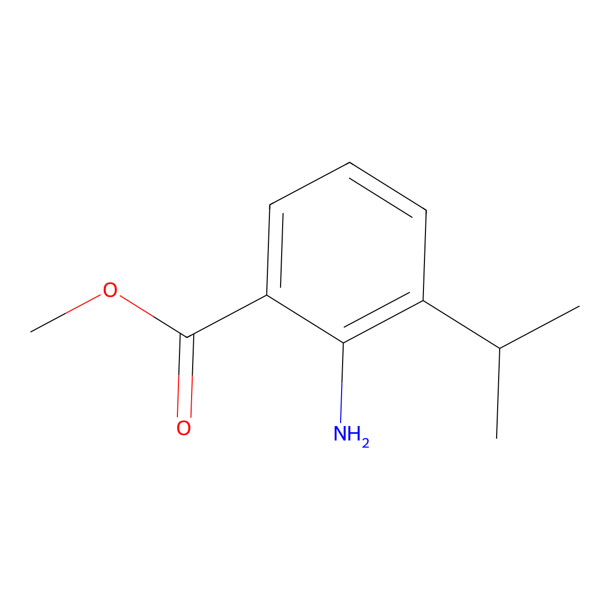 Methyl 2-amino-3-(propan-2-yl)benzoate molecular structure, CAS 1178649-39-2