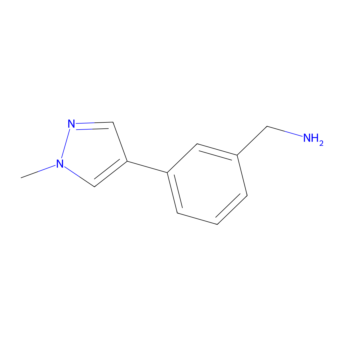 [3-(1-methyl-1H-pyrazol-4-yl)phenyl]methanamine molecular structure, CAS 1178650-39-9