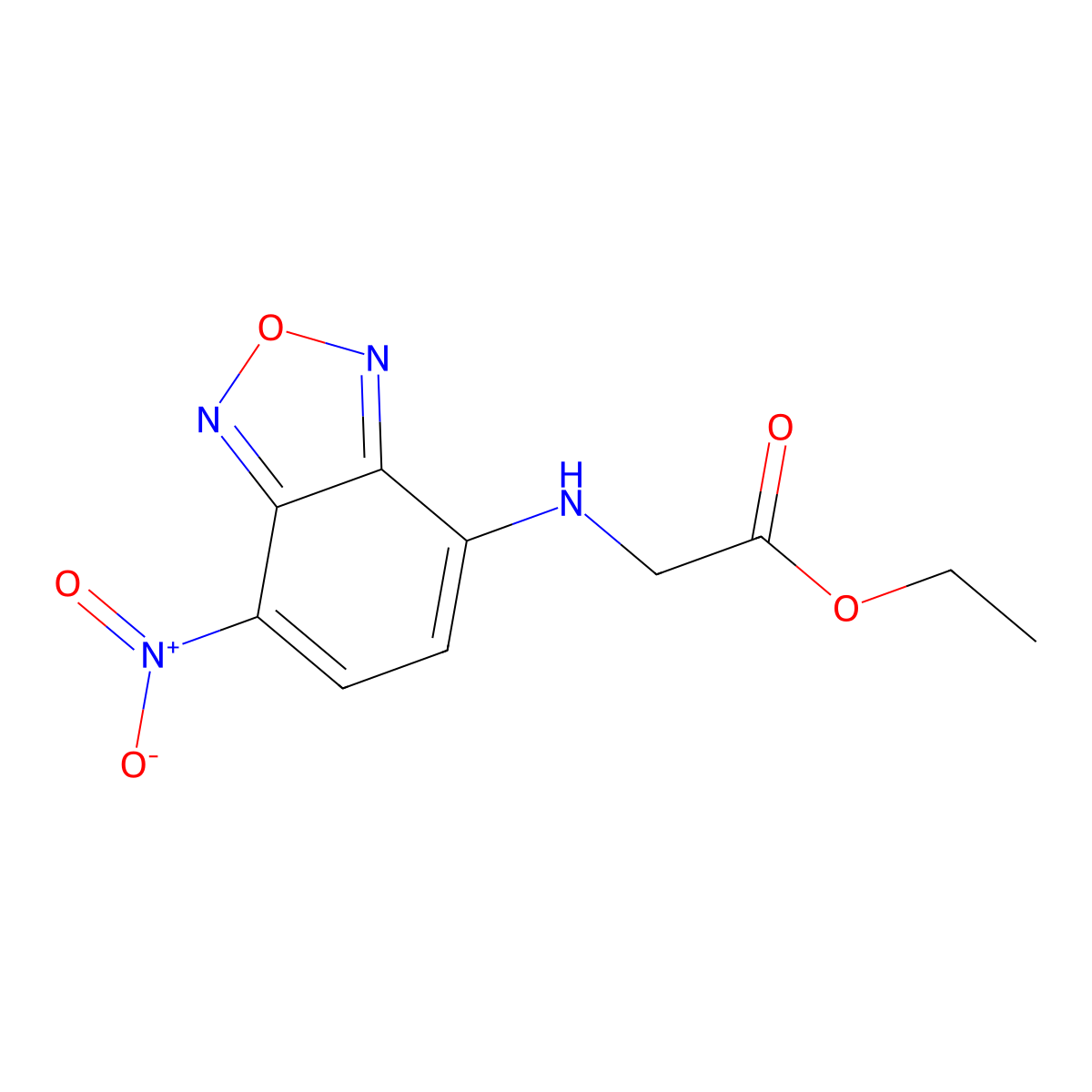 Ethyl 2-[(7-nitro-2,1,3-benzoxadiazol-4-yl)amino]acetate molecular structure, CAS 1178656-63-7
