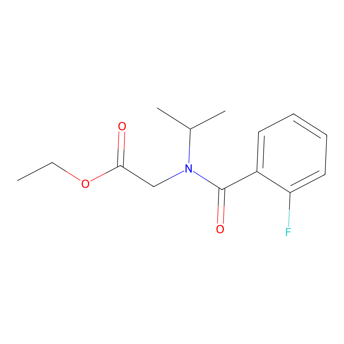 Ethyl 2-[(2-fluorobenzoyl)-propan-2-ylamino]acetate molecular structure, CAS 1178656-67-1