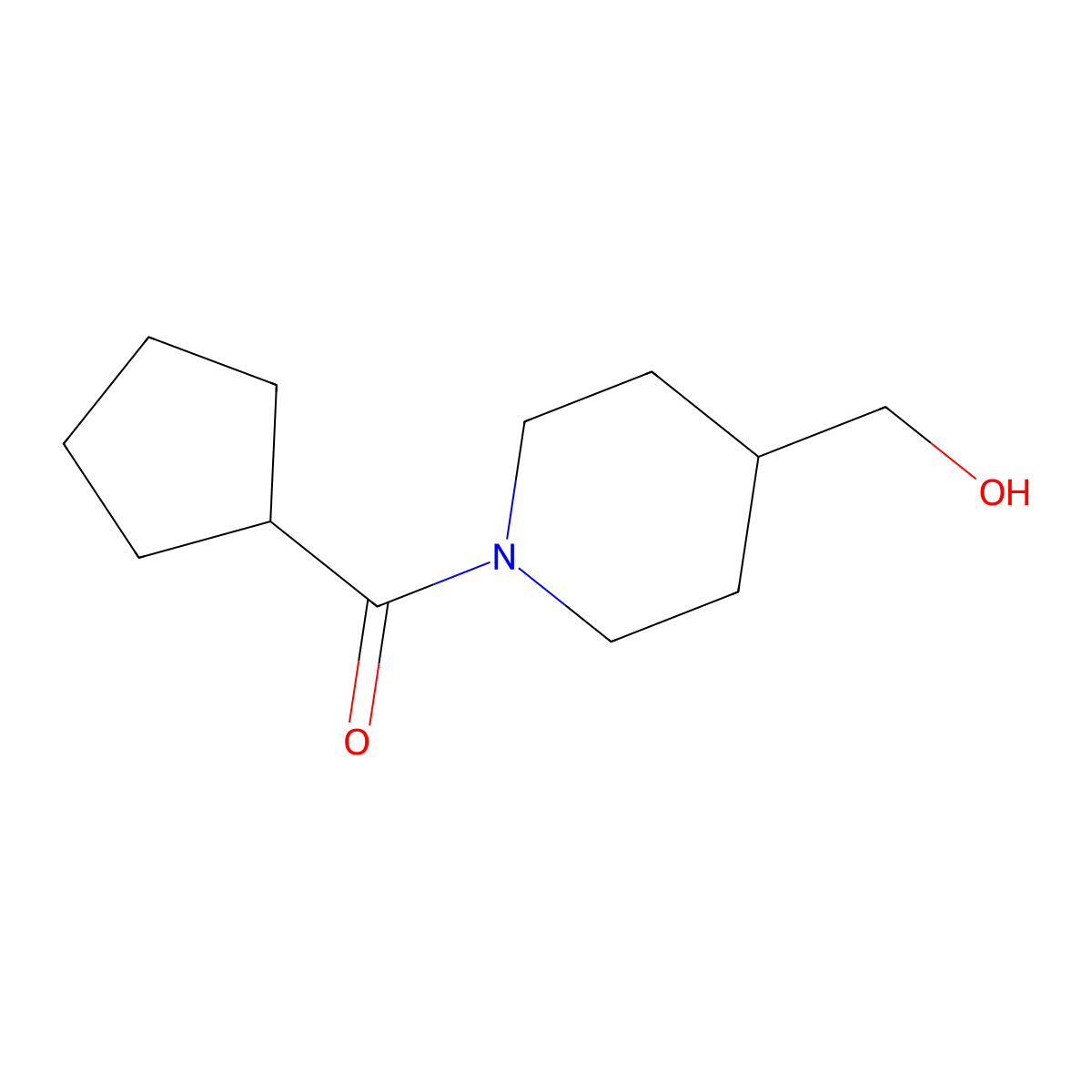 Cyclopentyl(4-(hydroxymethyl)piperidin-1-yl)methanone molecular structure, CAS 1178658-39-3