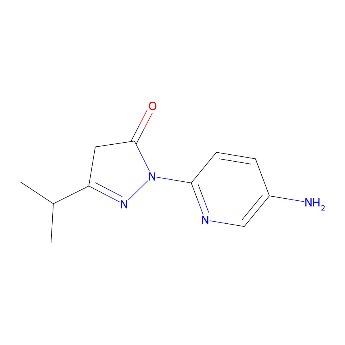 1-(5-Aminopyridin-2-YL)-3-(propan-2-YL)-4,5-dihydro-1H-pyrazol-5-one molecular structure, CAS 1178664-26-0