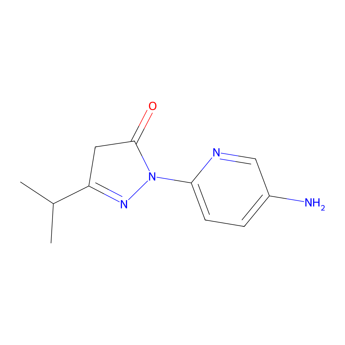 1-(5-Aminopyridin-2-YL)-3-(propan-2-YL)-4,5-dihydro-1H-pyrazol-5-one molecular structure, CAS 1178664-26-0