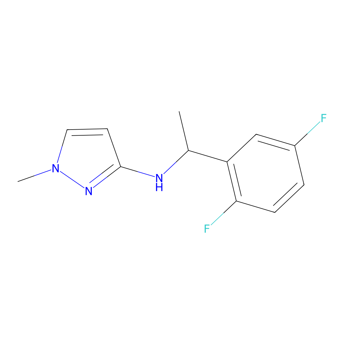 n-(1-(2,5-Difluorophenyl)ethyl)-1-methyl-1h-pyrazol-3-amine molecular structure, CAS 1178664-94-2