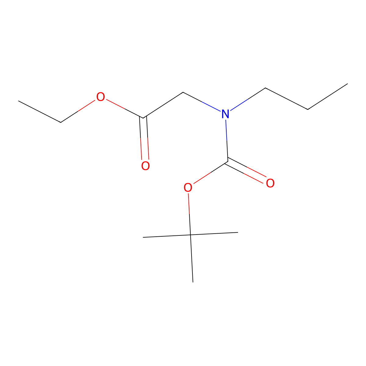 Tert-butyl (ethoxycarbonyl)methylpropylcarbamate molecular structure, CAS 1178666-01-7