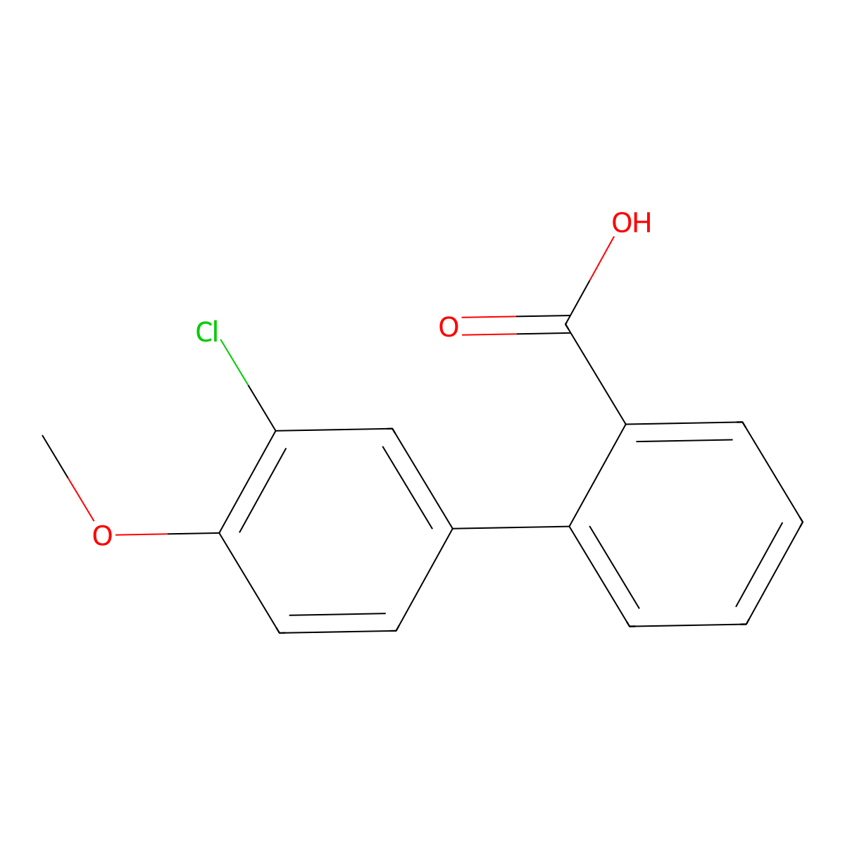 2-(3-Chloro-4-methoxyphenyl)benzoic acid molecular structure, CAS 1178666-25-5