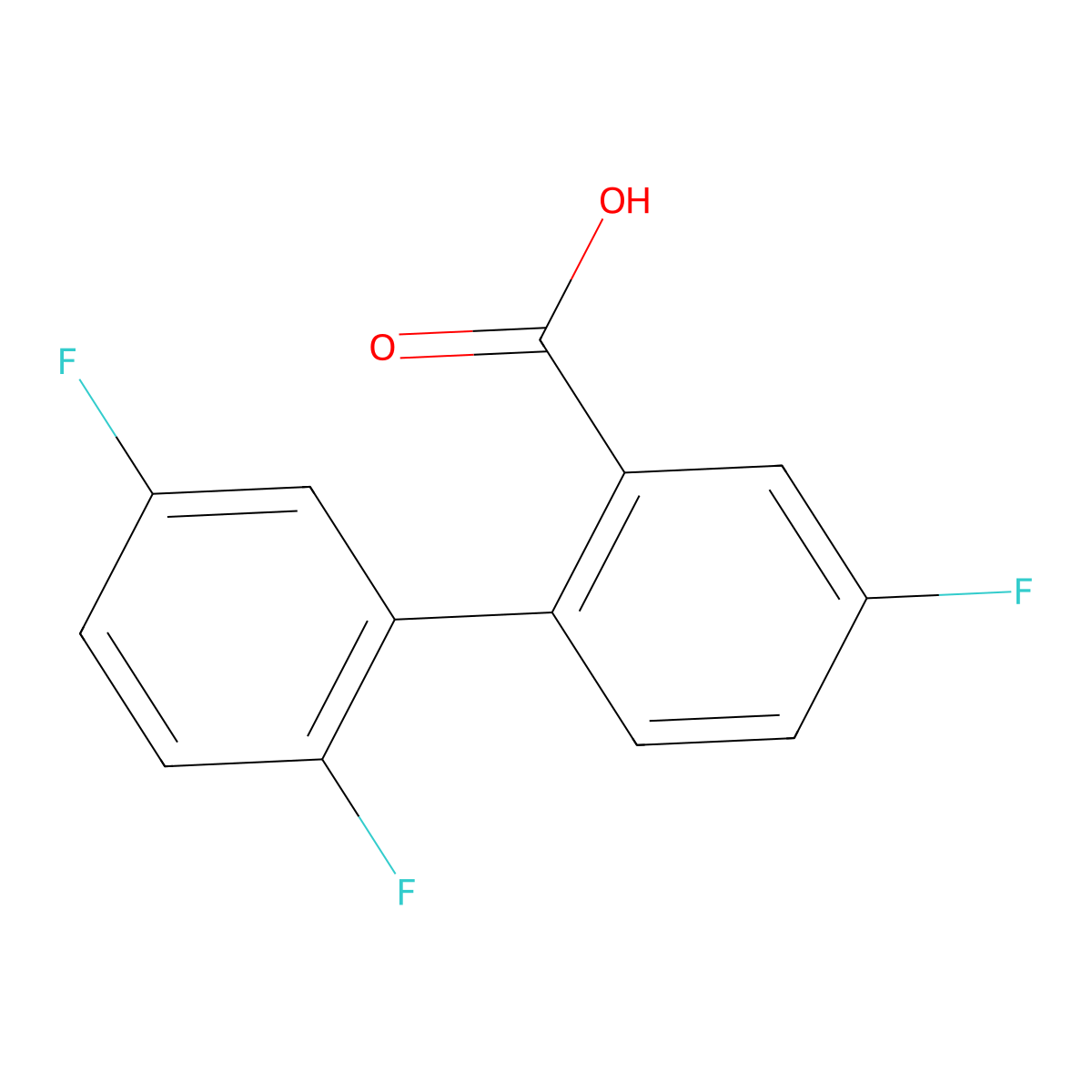 2-(2,5-Difluorophenyl)-5-fluorobenzoic acid molecular structure, CAS 1178672-29-1