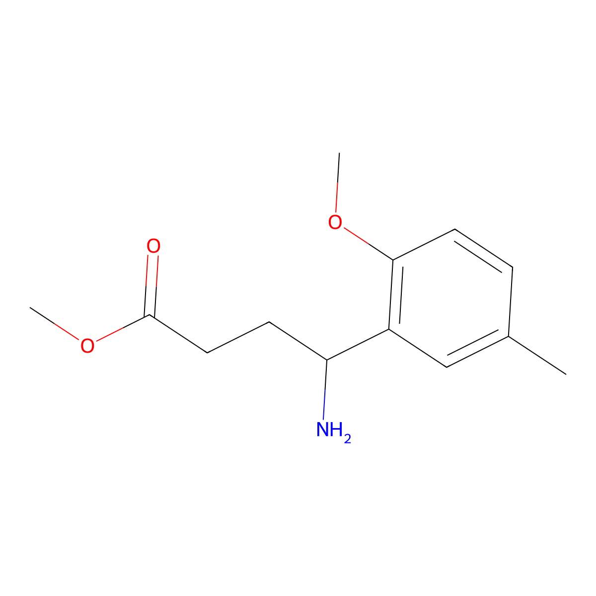 Methyl 4-amino-4-(2-methoxy-5-methylphenyl)butanoate molecular structure, CAS 1178677-90-1