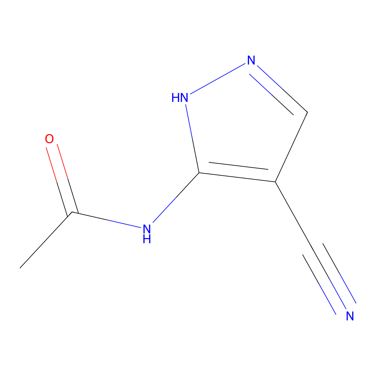 N-(4-cyano-1H-pyrazol-5-yl)acetamide molecular structure, CAS 117868-30-1