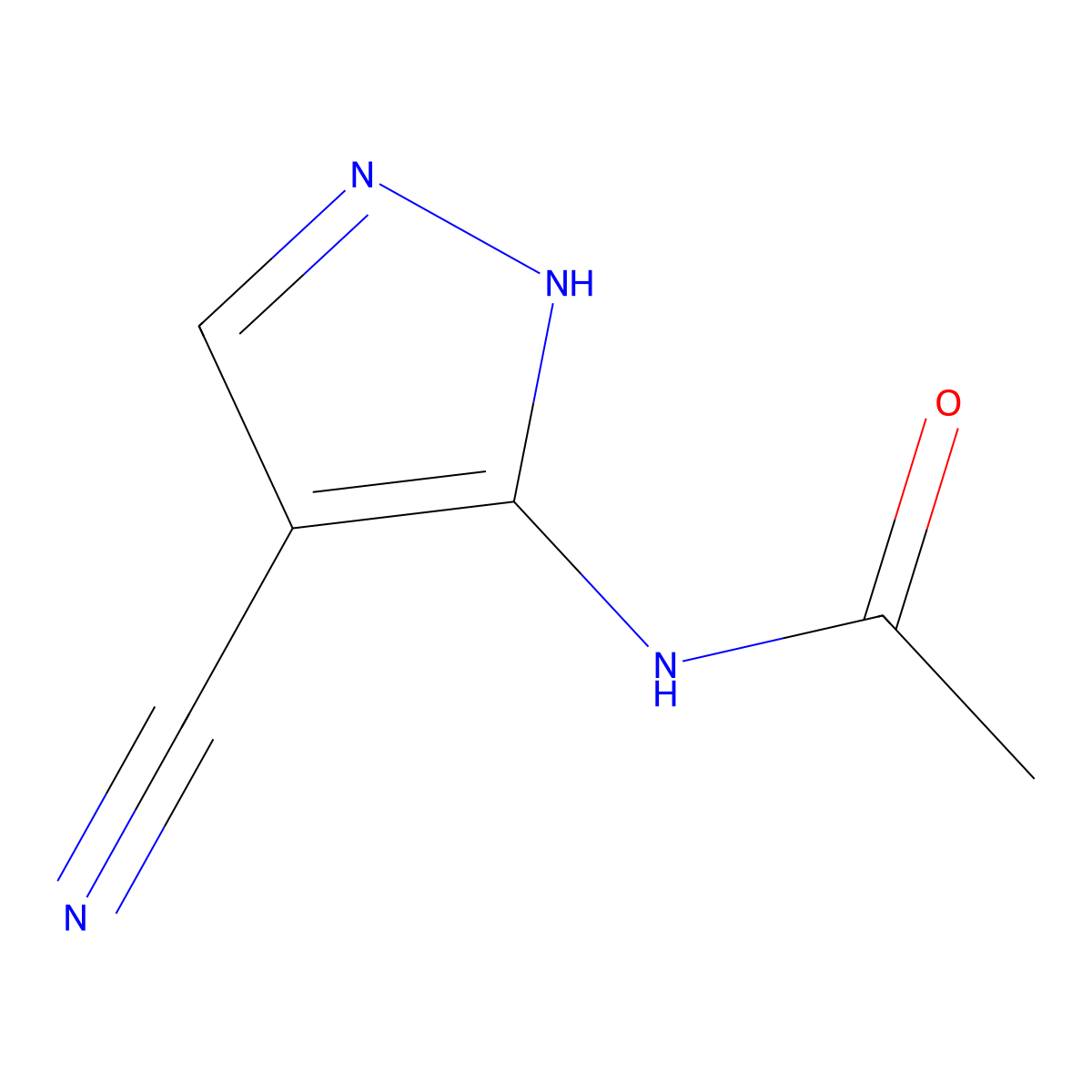 N-(4-cyano-1H-pyrazol-5-yl)acetamide molecular structure, CAS 117868-30-1