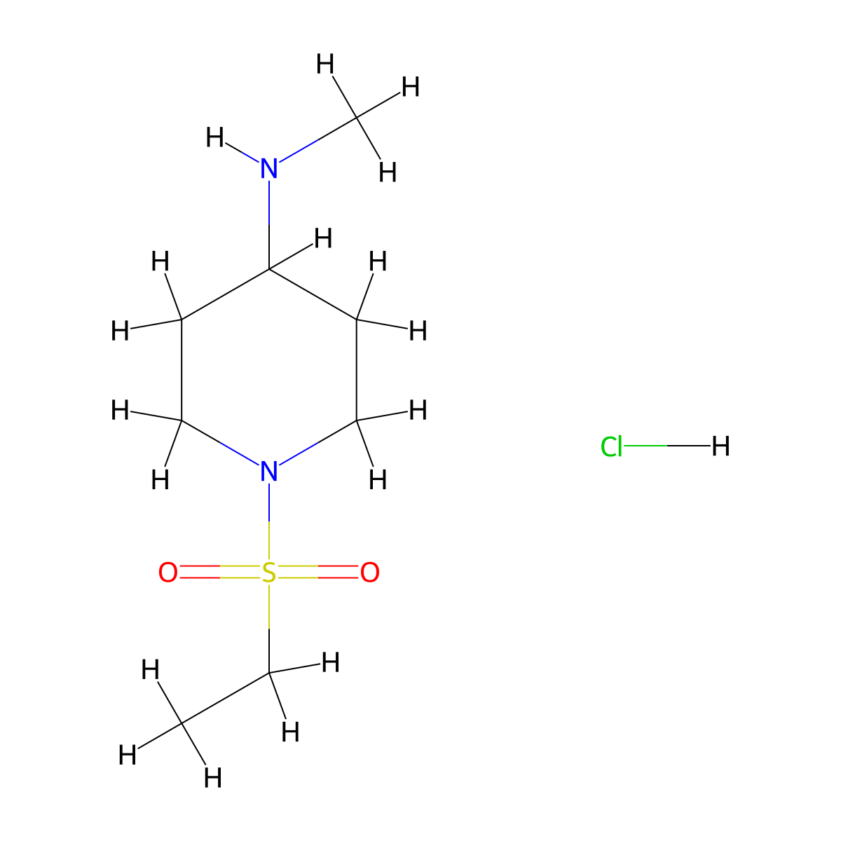 1-(ethylsulfonyl)-N-methylpiperidin-4-amine hydrochloride molecular structure, CAS 1178683-52-7