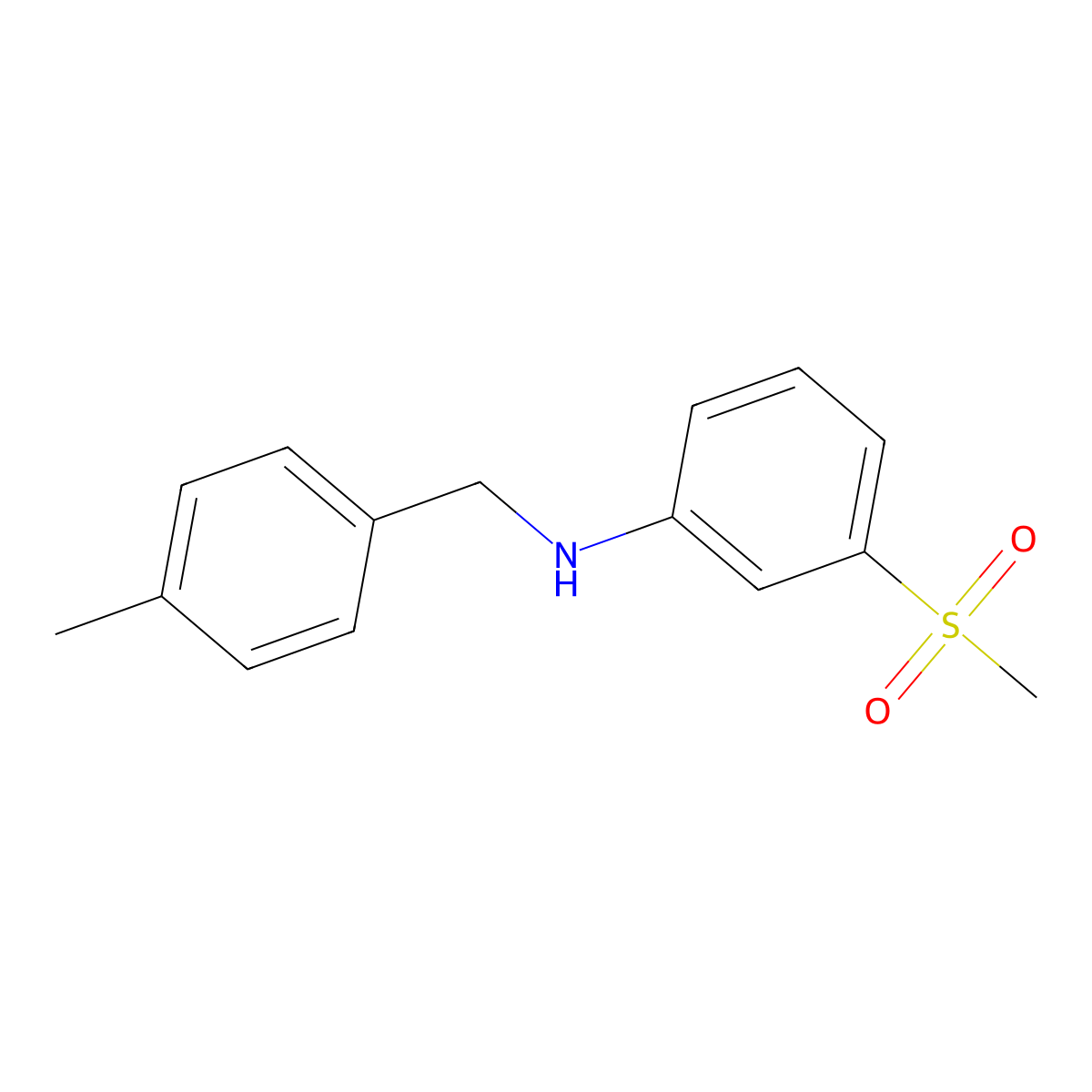 4-Methyl-N-[3-(methylsulfonyl)phenyl]benzenemethanamine molecular structure, CAS 1178683-59-4