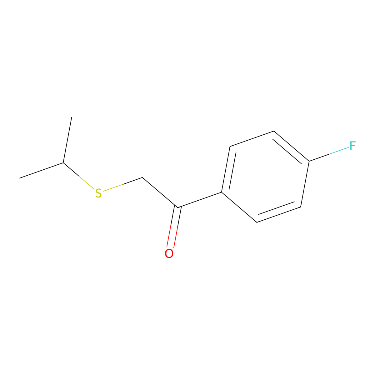 1-(4-Fluorophenyl)-2-(isopropylthio)ethan-1-one molecular structure, CAS 1178684-31-5