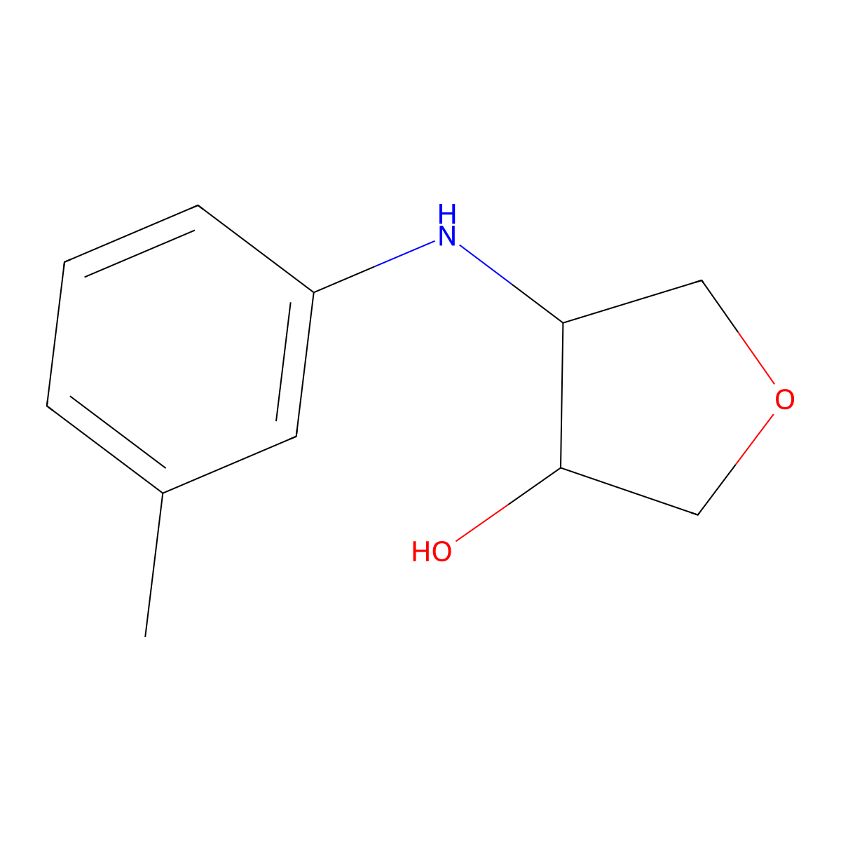 4-[(3-Methylphenyl)amino]oxolan-3-ol molecular structure, CAS 1178684-75-7