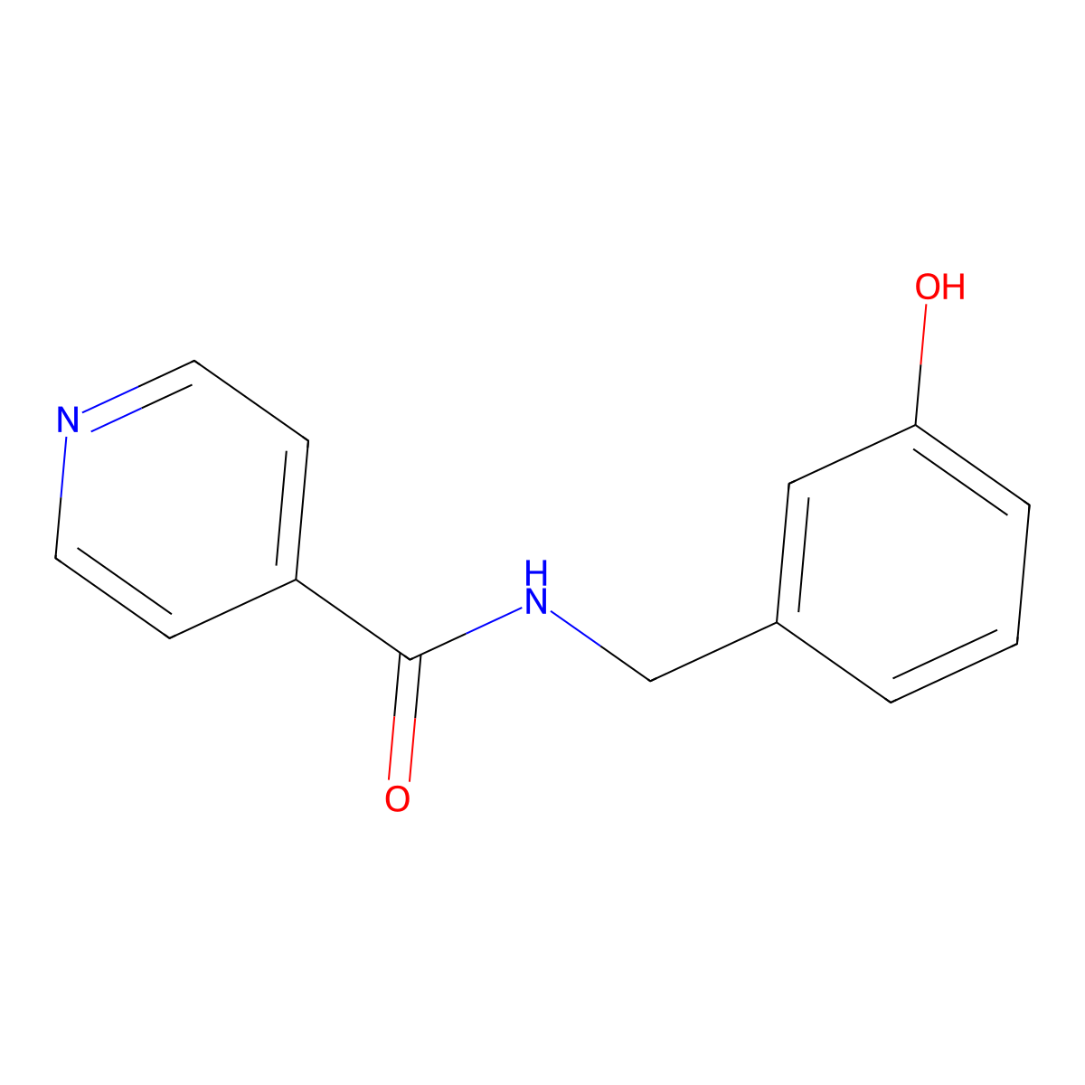 N-[(3-hydroxyphenyl)methyl]pyridine-4-carboxamide molecular structure, CAS 1178687-11-0