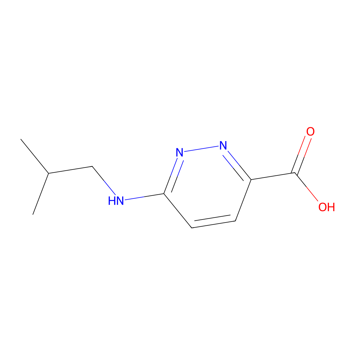 6-(Isobutylamino)pyridazine-3-carboxylic Acid molecular structure, CAS 1178687-41-6