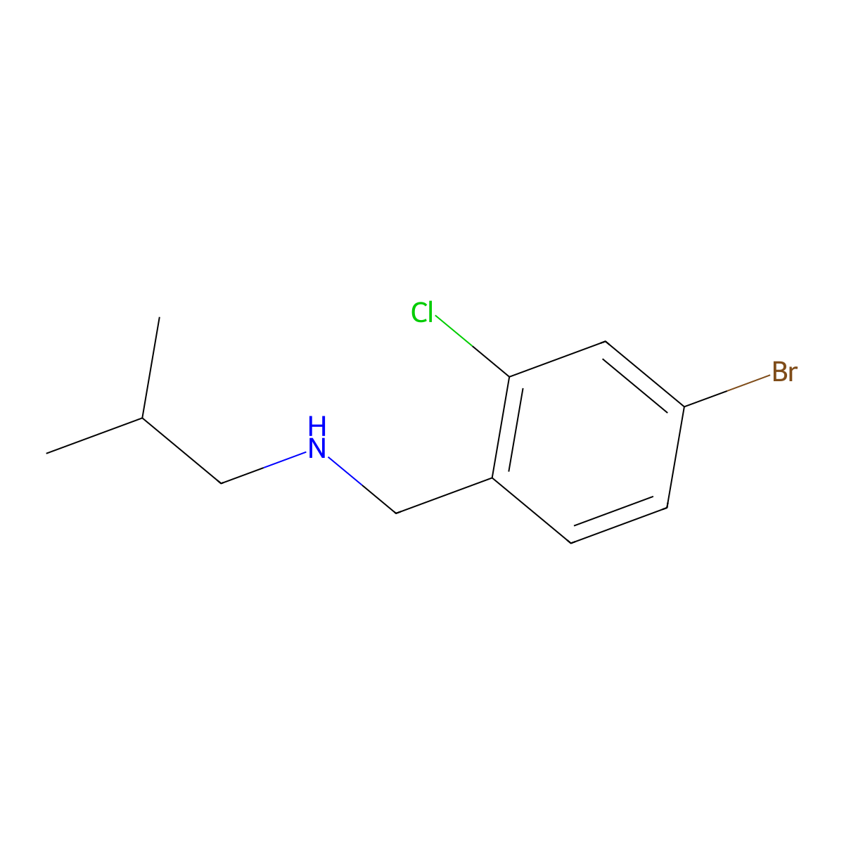 [(4-Bromo-2-chlorophenyl)methyl](2-methylpropyl)amine molecular structure, CAS 1178687-51-8